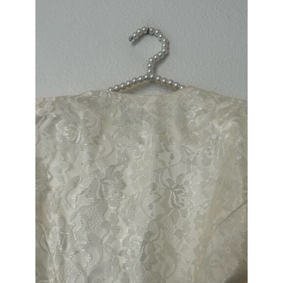 Gunne Sax Ivory Button Front Floral Lace Puff Sleeve Blazer Vintage *TINY FLAW - Picture 15 of 15